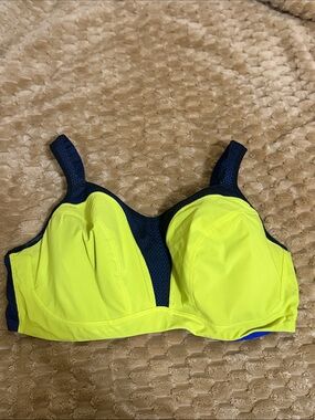 Panache Neon Yellow and blue Sports Bra like New